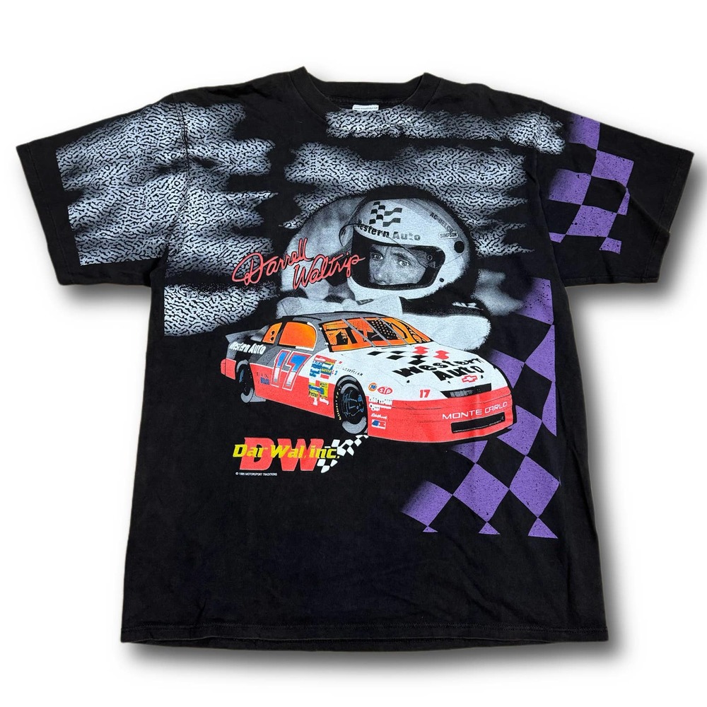 NASCAR Darrell Waltrip 1995 Vintage AOP Purple Racing T Shirt